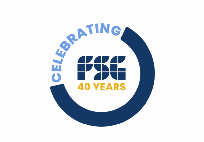 40 Year Circle Logo Blue